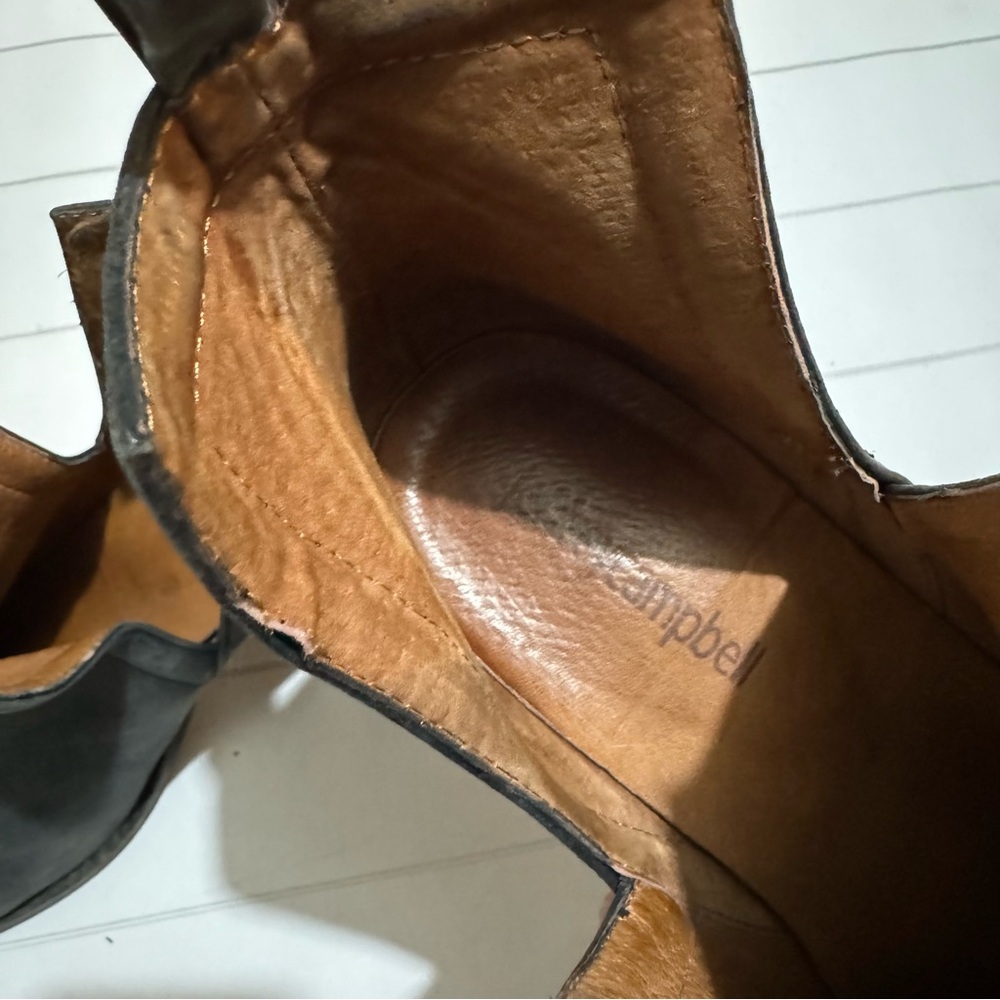 Jefferey Campbell‎ Cromwell Gray Leather Western Festival Ankle Boots Size 6 - Picture 6 of 8